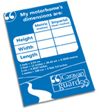 Request your free motorhome dimensions sticker here