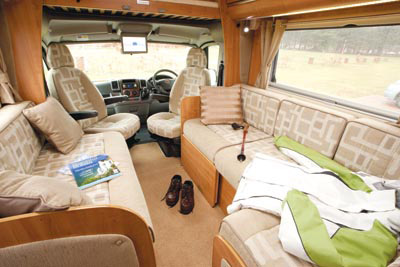 The lounge in the Auto-Trail Apache