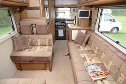 The lounge area in the Auto-Sleeper Broadway