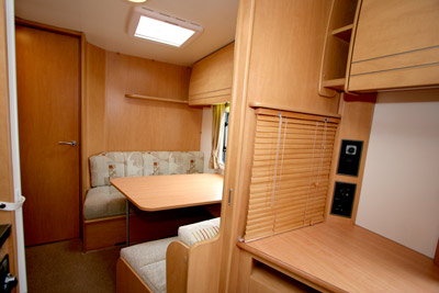 Rear dinette converts into a double bed