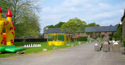 Play area and outside seating for the bar