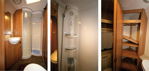 The washroom in the Swift Bolero