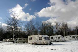 Caravans in the snow