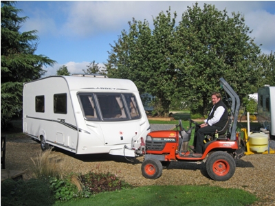 Caravans are pitched and removed by the park staff 