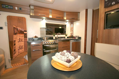 Kitchen in the INOS caravan