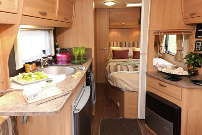 Elddis Xplore 540 bedroom from kitchen