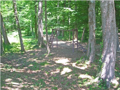 A path around the lake has exercise points