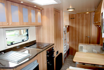 Bailey Olympus 2 kitchen, dinette, bunks and door to shower room