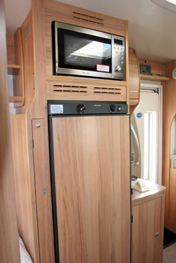 Bailey Approach 740 SE Motorhome fridge and microwave