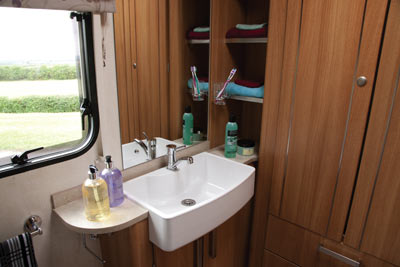 Caravan bathroom and basin