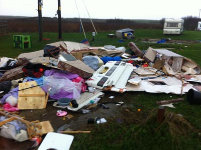 Debris from the tornado