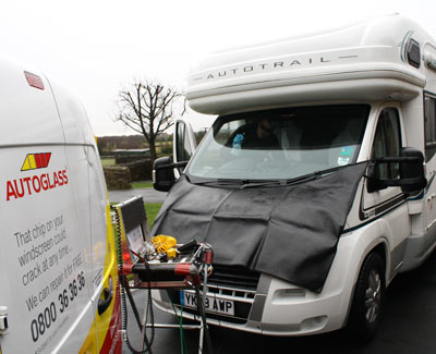 cleaning motorhome windscreen