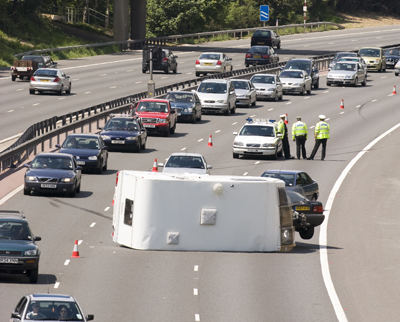 caravan snaking accident