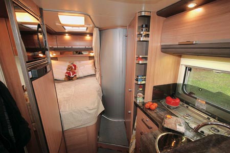 Knaus Sky TI 650 MF Kitchen and fixed bed