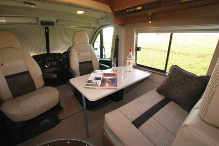 Autocruise Quartet Front cab seating area