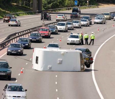 motorway caravan accident