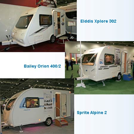 three caravan models collage