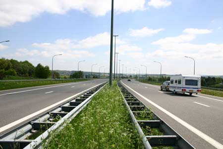 caravan on French motorway