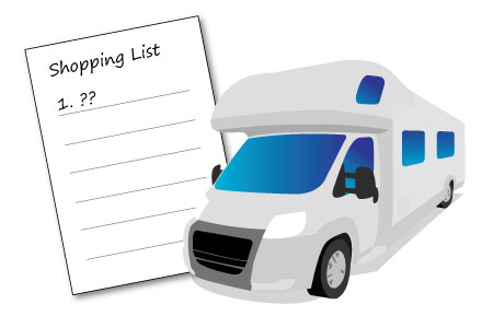 motorhome shopping list