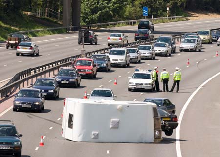 motorway caravan accident