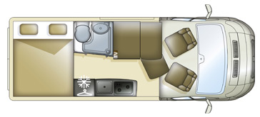 Pilote F600DGA Motorhome Floorplan