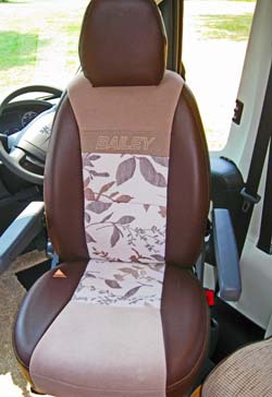 Comfortable cab seats inside the Bailey Approach Autograph 