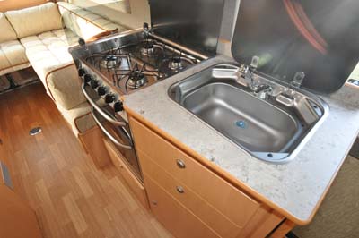 Devon Aztec motorhome kitchen and sink 