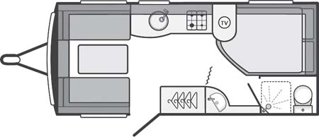 Swift Sprite Alpine 4 berth caravan floorplan 