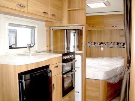 Swift Sprite Alpine 4 berth kitchen and bedroom 