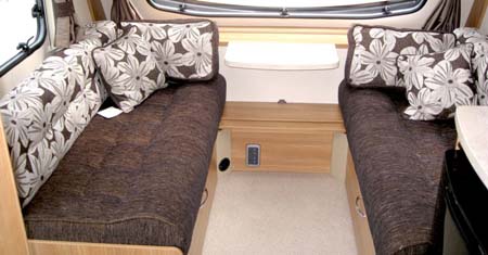 Swift Sprite Alpine 4 berth caravan lounge 