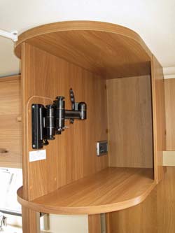 Swift Sprite Alpine 4 berth caravan swing mounting for TV