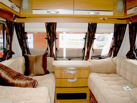 Lunar Ariva two-berth caravan seating area