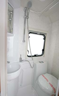 Lunar Ariva two-berth caravan shower room