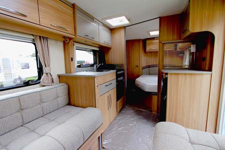 Coachman Vision 560-4 Caravan Kitchen and bedroom