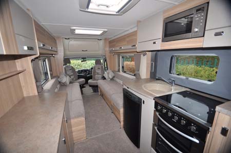 Bessacarr 442 motorhome kitchenette and living area 
