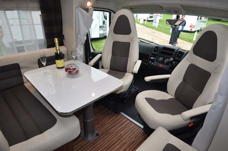 Adria Coral 670SL Motorhome Dining Area