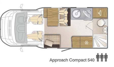 Bailey Approach Compact 540 Motorhome floor plan
