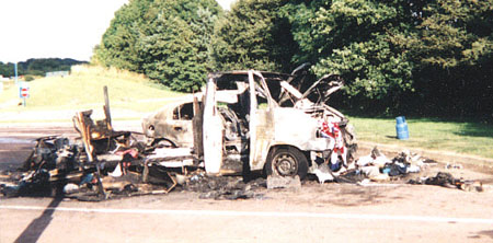 Motorhome fire damage at its worst 