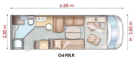 Pilote Reference G690LR Motorhome - floor plan