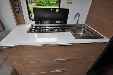 2014 Adria Adora Seine kitchenette