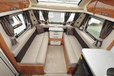 Swift Elegance 580 caravan interior seating