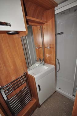 Swift Elegance 580 caravan shower room