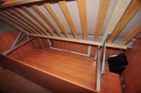 Hymer Nova 580 under-bed storage