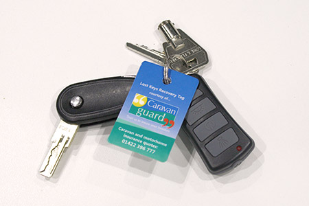 motorhome keychain with tag