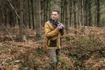 Portrait of naturalist, nature photographer, television presenter and author Chris Packham.   Date Taken: 01/12/2014  Location:  The New Forest  Commissioned by: Gerry Granshaw David Foster Management Direct: 0180 386 2786 Main: 0126 477 1726 www.dfmanagement.tv