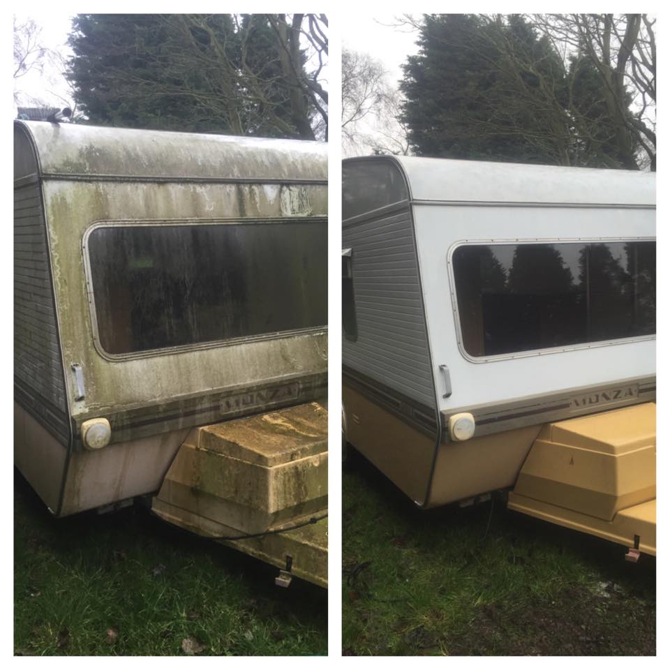 Dirty and clean caravan