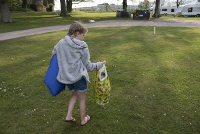 Taking out the rubbish when camping