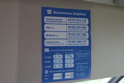 motorhome height and width sticker