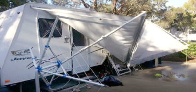 storm damaged awning