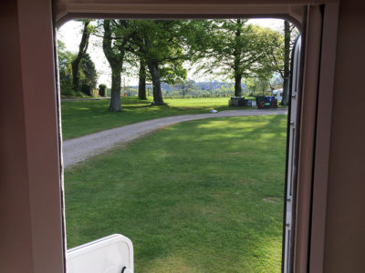 motorhome door looking outward